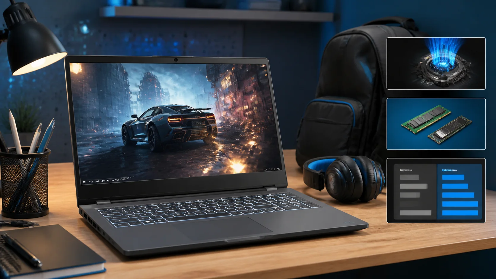 Affordable gaming laptop with cooling and memory storage upgrade options